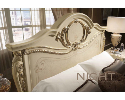 Arredoclassic Tiziano Bed Euro Queen Size - Cream/Gold