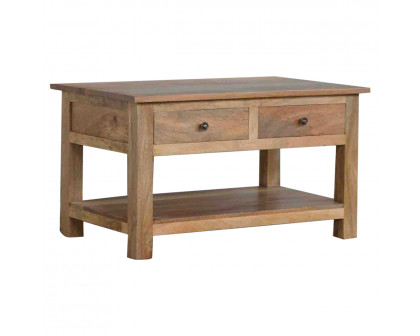 Artisan - Country Coffee Table with 4 Drawer in Oak-Ish