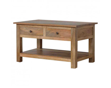 Artisan - Country Coffee Table with 4 Drawer in Oak-Ish