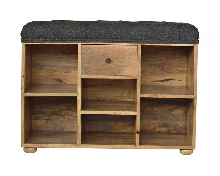 Artisan - Black Tweed 6 Slot Shoe Storage Bench