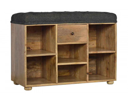 Artisan - Black Tweed 6 Slot Shoe Storage Bench