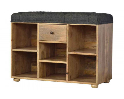 Artisan - Black Tweed 6 Slot Shoe Storage Bench