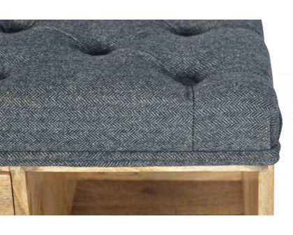 Artisan - Black Tweed 6 Slot Shoe Storage Bench