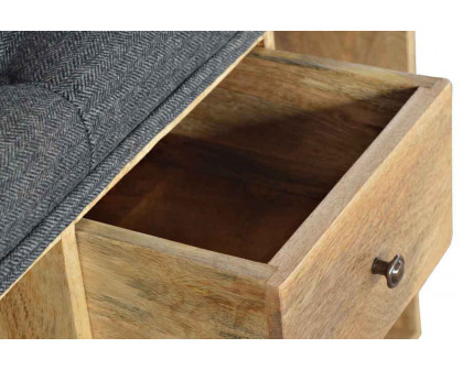 Artisan - Black Tweed 6 Slot Shoe Storage Bench