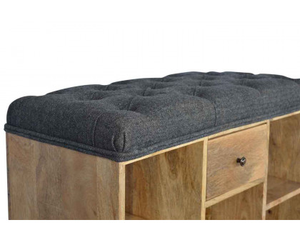 Artisan - Black Tweed 6 Slot Shoe Storage Bench