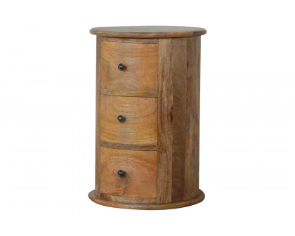 Artisan Drum Bedside - Oak-ish