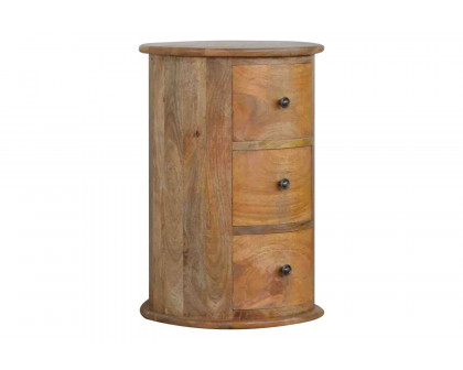 Artisan Drum Bedside - Oak-ish