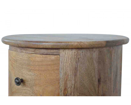 Artisan Drum Bedside - Oak-ish