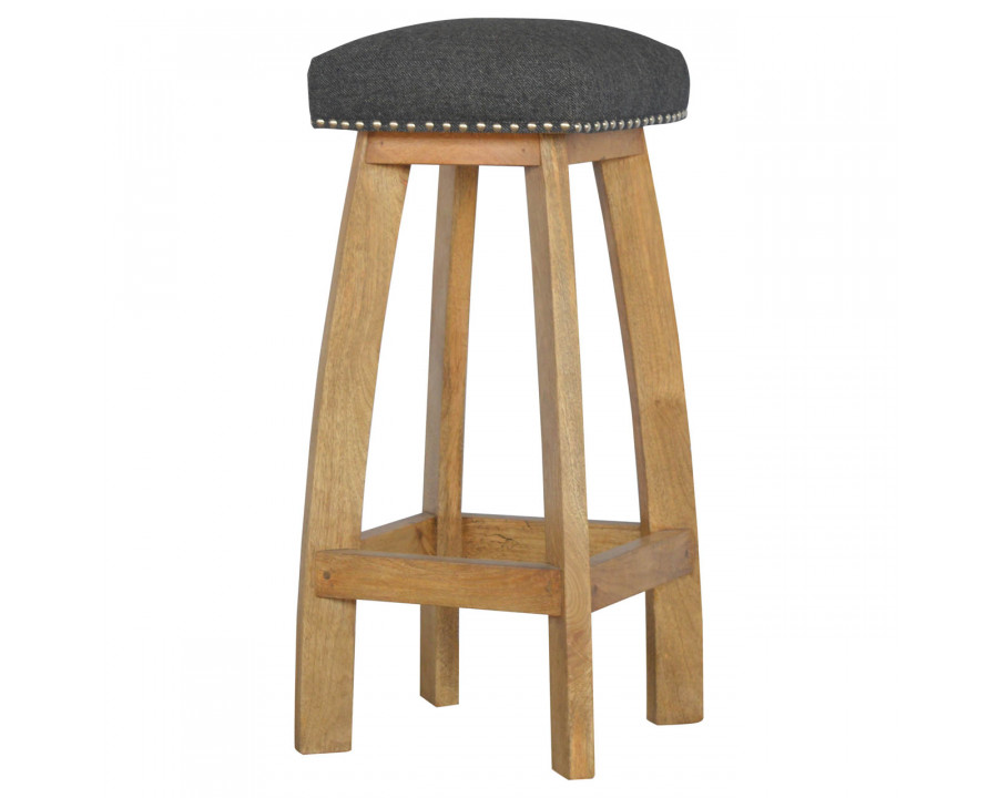 Artisan - Studded Bar Stool in Black, Tweed