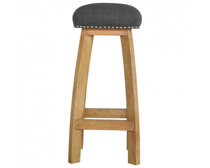 Artisan - Studded Bar Stool in Black, Tweed