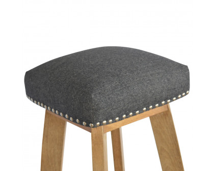 Artisan - Studded Bar Stool in Black, Tweed