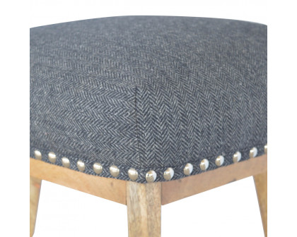 Artisan - Studded Bar Stool in Black, Tweed