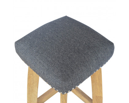 Artisan - Studded Bar Stool in Black, Tweed