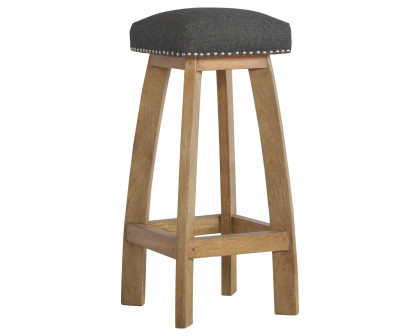 Artisan - Studded Bar Stool in Black, Tweed