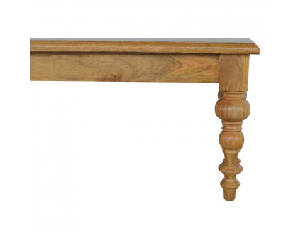 Artisan - Solid Bench with Turned Feet in Oak-Ish, Wood