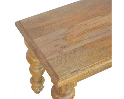 Artisan - Solid Bench with Turned Feet in Oak-Ish, Wood