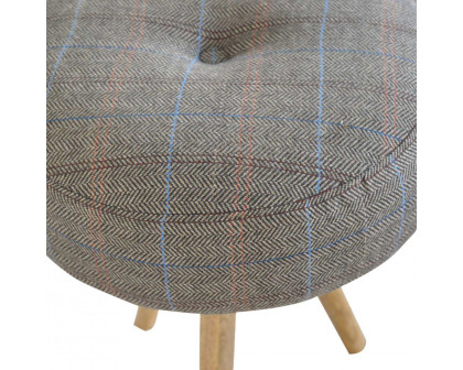 Artisan - Tripod Stool with Tweed Seat Pad in Oak-Ish