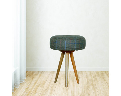 Artisan - Tripod Stool with Tweed Seat Pad in Oak-Ish