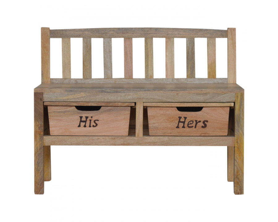 Artisan - His & Hers Carved Storage Bench