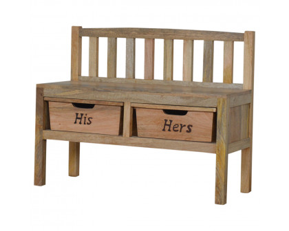 Artisan - His & Hers Carved Storage Bench