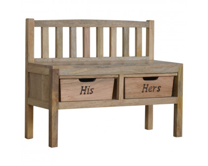 Artisan - His & Hers Carved Storage Bench