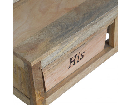 Artisan - His & Hers Carved Storage Bench