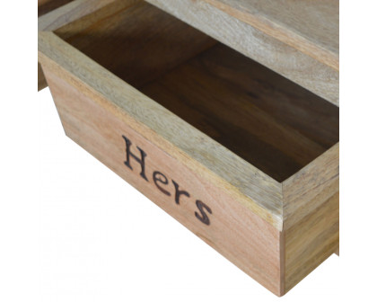 Artisan - His & Hers Carved Storage Bench