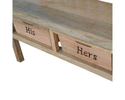 Artisan - His & Hers Carved Storage Bench