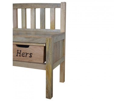 Artisan - His & Hers Carved Storage Bench