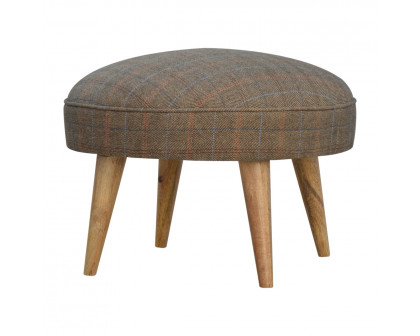 Artisan - Multi Nordic Style Footstool in Oak-Ish, Tweed