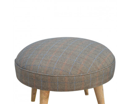 Artisan - Multi Nordic Style Footstool in Oak-Ish, Tweed