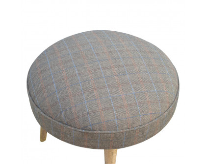 Artisan - Multi Nordic Style Footstool in Oak-Ish, Tweed