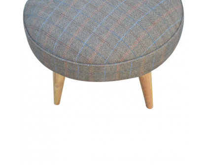 Artisan - Multi Nordic Style Footstool in Oak-Ish, Tweed