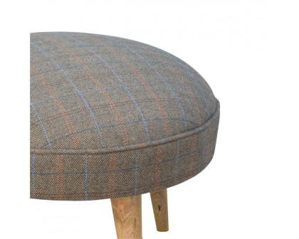 Artisan - Multi Nordic Style Footstool in Oak-Ish, Tweed