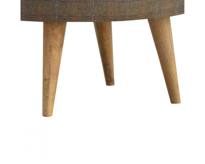 Artisan - Multi Nordic Style Footstool in Oak-Ish, Tweed