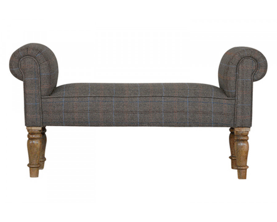 Artisan Bedroom Bench - Pewter, Multi Tweed