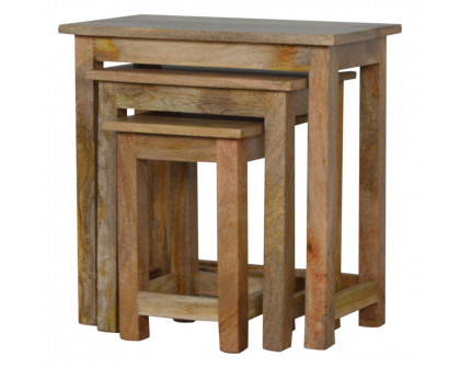 Artisan - Country Solid Stool Set of 3 in Oak-Ish, Wood