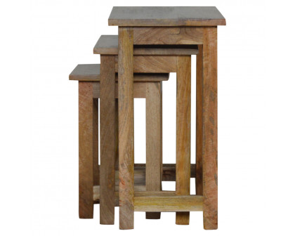 Artisan - Country Solid Stool Set of 3 in Oak-Ish, Wood