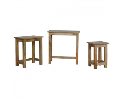 Artisan - Country Solid Stool Set of 3 in Oak-Ish, Wood