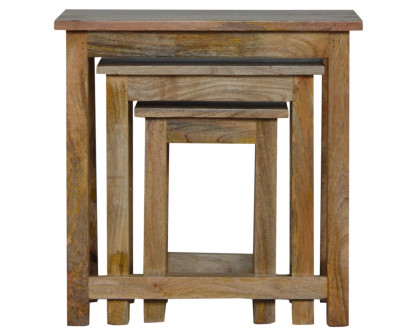 Artisan - Country Solid Stool Set of 3 in Oak-Ish, Wood