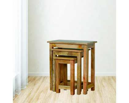 Artisan - Country Solid Stool Set of 3 in Oak-Ish, Wood