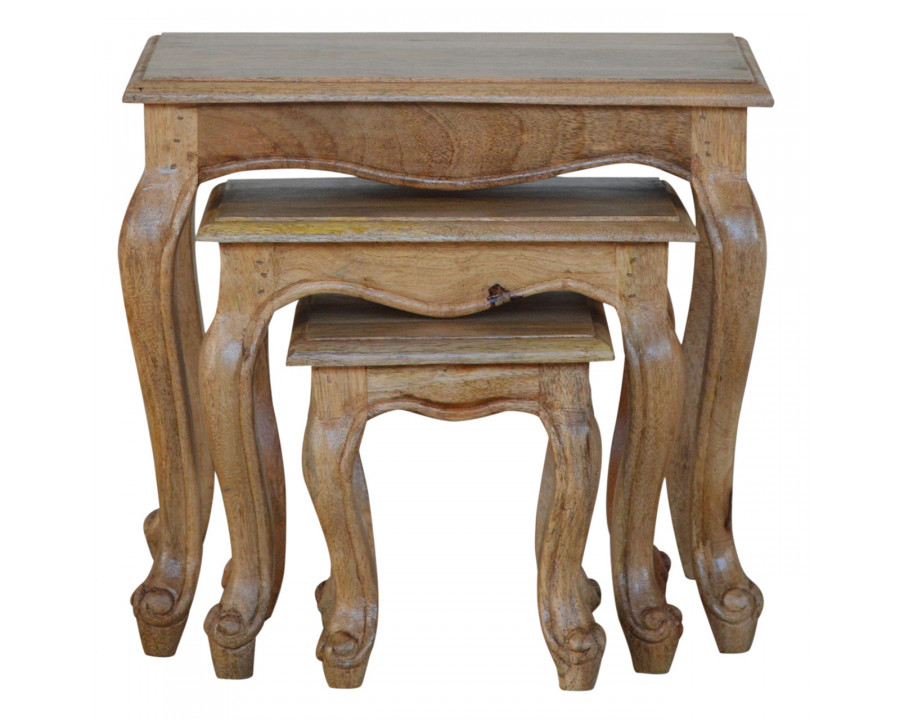 Artisan - French Style Nesting Stools in Oak-Ish