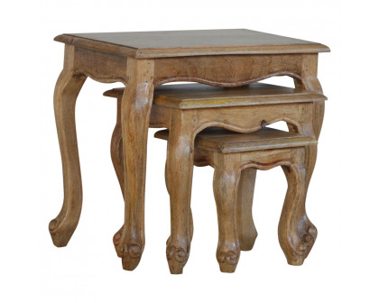 Artisan - French Style Nesting Stools in Oak-Ish