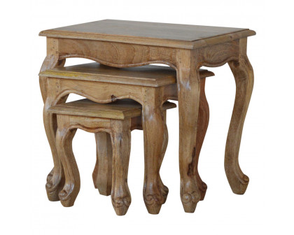 Artisan - French Style Nesting Stools in Oak-Ish