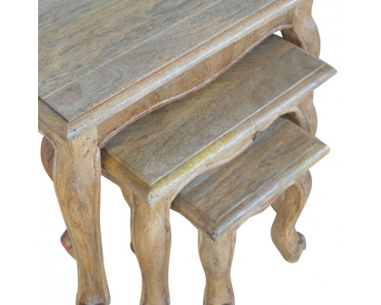 Artisan - French Style Nesting Stools in Oak-Ish