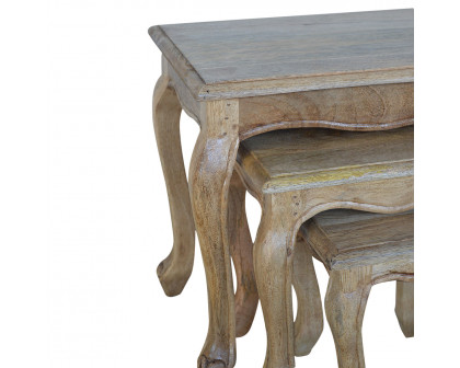 Artisan - French Style Nesting Stools in Oak-Ish