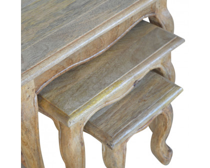 Artisan - French Style Nesting Stools in Oak-Ish