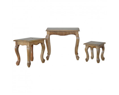 Artisan - French Style Nesting Stools in Oak-Ish