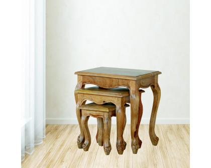 Artisan - French Style Nesting Stools in Oak-Ish