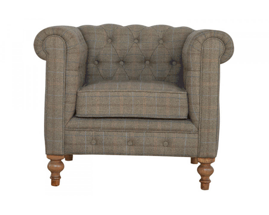 Artisan Chesterfield Armchair - Multi Tweed